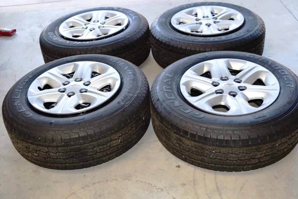 chevy traverse 17 inch oem factory steel wheels tire package. dealer take offs