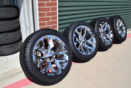 Chevy 22 inch oem chrome wheels Alenza AT tires